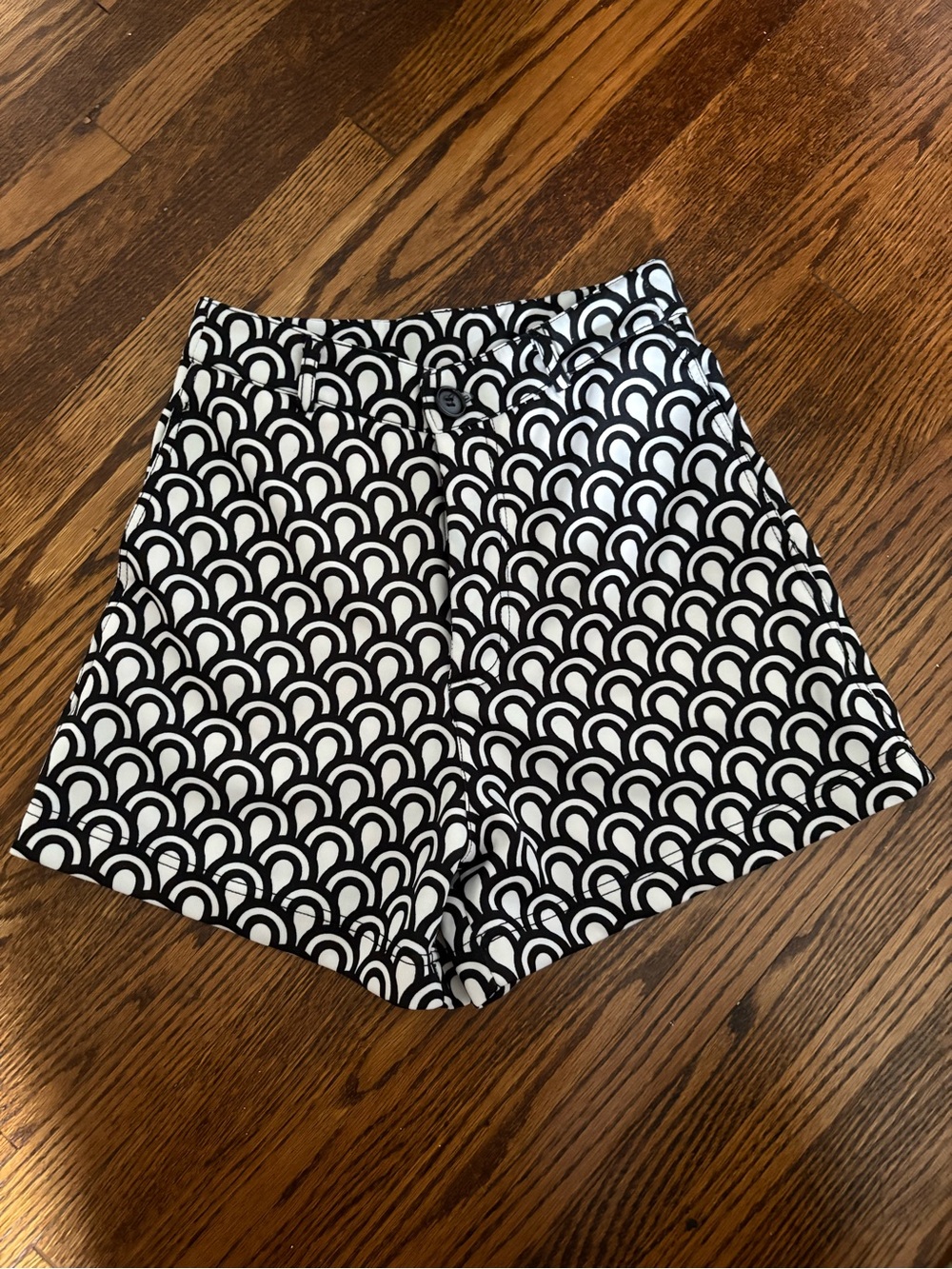 Black & White Geometric High Waist Women’s Shorts